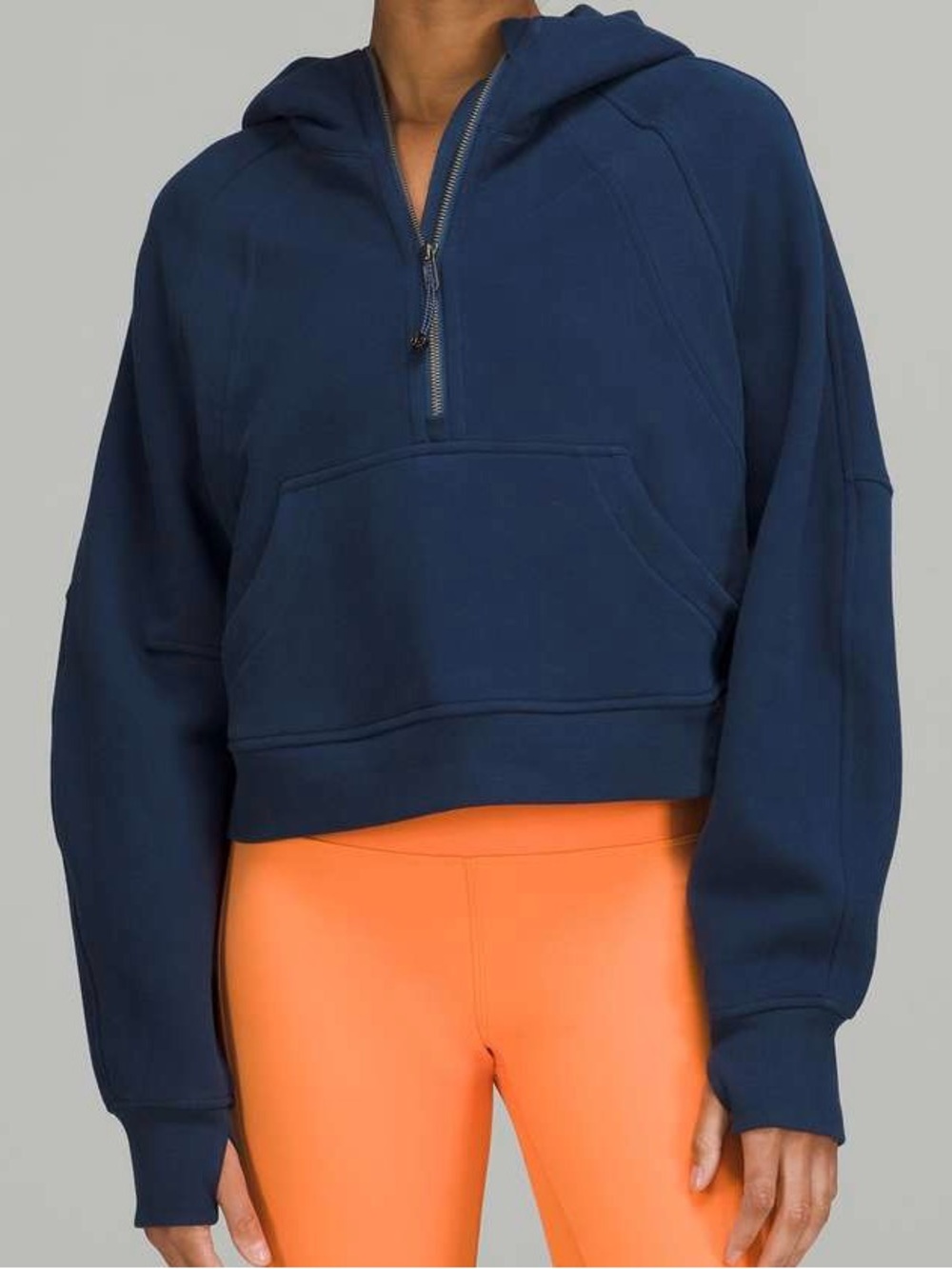 Lululemon Navy Half-Zip scuba Hoodie Sweater
